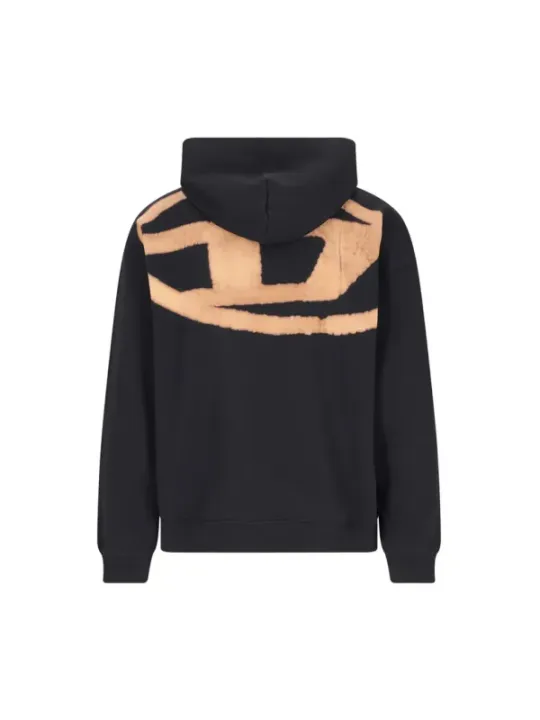 "Diesel Sweatshirts im Sale | Diesel Herren Fleece Hoodie Schwarz V-Ausschnitt Herbst Winter online kaufen"|Planet-Deluxe