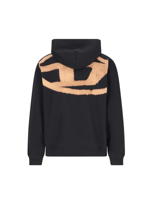 "Diesel Sweatshirts im Sale | Diesel Herren Fleece Hoodie Schwarz V-Ausschnitt Herbst Winter online kaufen"|Planet-Deluxe