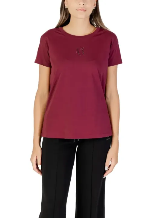 "Armani Exchange T-Shirts im Sale | Armani Exchange Damen TShirt Bordeaux HerbstWinter online kaufen"|Planet-Deluxe