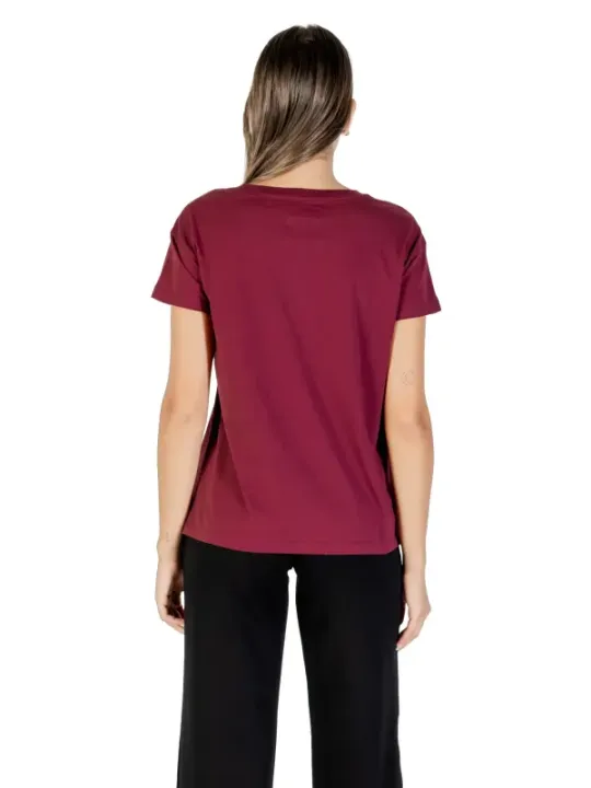 "Armani Exchange T-Shirts im Sale | Armani Exchange Damen TShirt Bordeaux HerbstWinter online kaufen"|Planet-Deluxe
