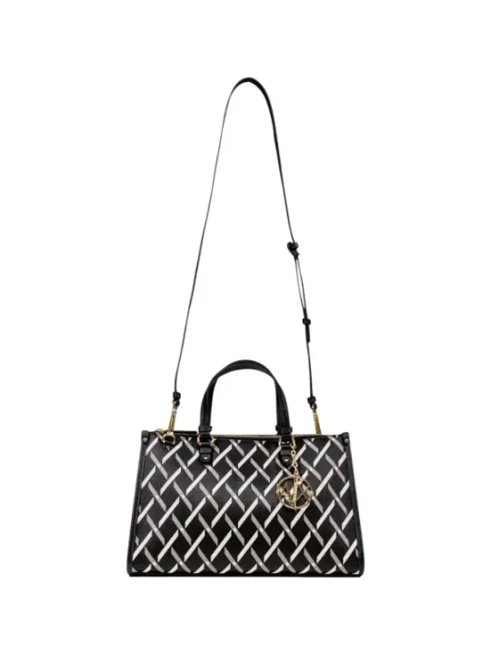 "Armani Exchange Einzelstücke & Seltenheiten im Sale | Armani Exchange Damen Handtasche Schwarz mit Druckmuster – Elegante Schultertasche für Herbst/Winter, 20x32x13 cm   online kaufen"|Planet-Deluxe