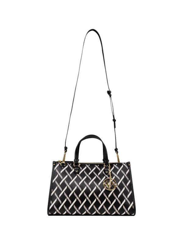 "Armani Exchange Einzelstücke & Seltenheiten im Sale | Armani Exchange Damen Handtasche Schwarz mit Druckmuster – Elegante Schultertasche für Herbst/Winter, 20x32x13 cm   online kaufen"|Planet-Deluxe