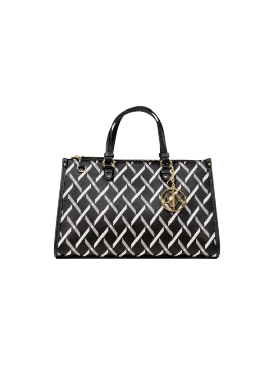 "Armani Exchange Einzelstücke & Seltenheiten im Sale | Armani Exchange Damen Handtasche Schwarz mit Druckmuster – Elegante Schultertasche für Herbst/Winter, 20x32x13 cm   online kaufen"|Planet-Deluxe