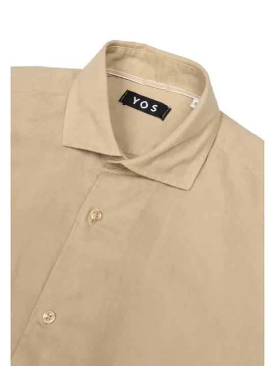 "Yos Hemden im Sale | Yos Herrenhemd Frühling Sommer Beige Baumwolle Leinen online kaufen"|Planet-Deluxe
