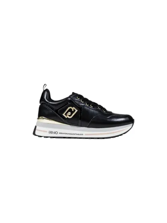"Liu Jo Sneakers im Sale | Liu Jo Damen-Sneakers - Herbst/Winter Slip-On Schwarz mit Bänder - Sportlich und Elegant - Artikelcode: BF5009P0102 online kaufen"|Planet-Deluxe