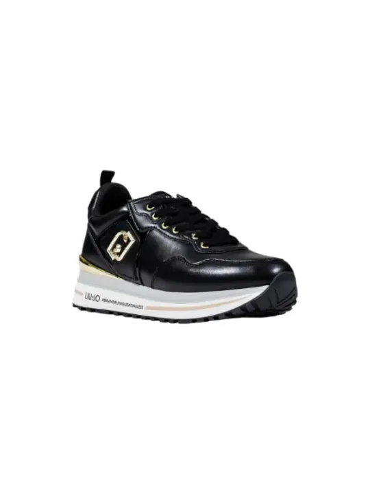 "Liu Jo Sneakers im Sale | Liu Jo Damen-Sneakers - Herbst/Winter Slip-On Schwarz mit Bänder - Sportlich und Elegant - Artikelcode: BF5009P0102 online kaufen"|Planet-Deluxe