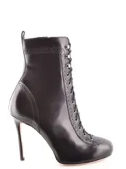 "Dsquared2 Stiefel im Sale | Dsquared2 Stiefel Damen - Herbst/Winter Schwarz Leder mit Reißverschluss, Rundspitze - Modell V_17244 online kaufen"|Planet-Deluxe