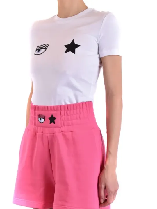 "Chiara Ferragni T-Shirts im Sale | Chiara Ferragni Damen TShirt Frühling Sommer Weiß Druck Kurzarm online kaufen"|Planet-Deluxe