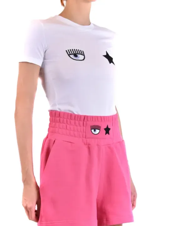 "Chiara Ferragni T-Shirts im Sale | Chiara Ferragni Damen TShirt Frühling Sommer Weiß Druck Kurzarm online kaufen"|Planet-Deluxe