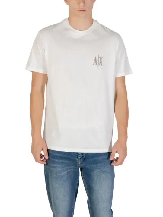 "Armani Exchange T-Shirts im Sale | Armani Exchange Herren T-Shirt Herbst/Winter Weiß Drucken online kaufen"|Planet-Deluxe