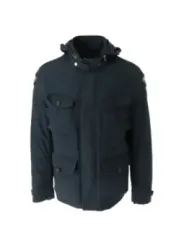 Dunkle Blauer Winterjacke mit Details
