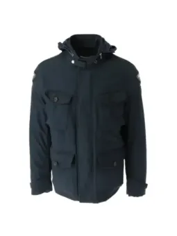 Dunkle Blauer Winterjacke mit Details