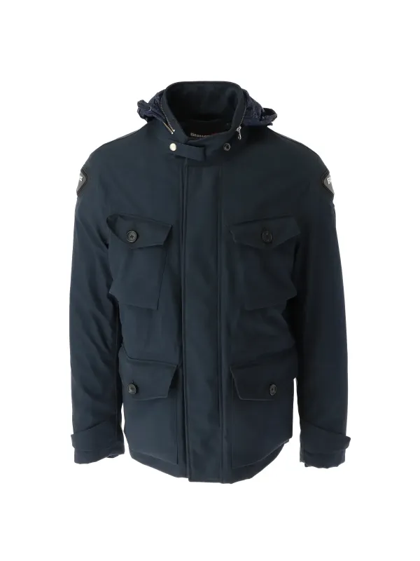 Dunkle Blauer Winterjacke mit Details Dunkle Blauer Winterjacke mit Details