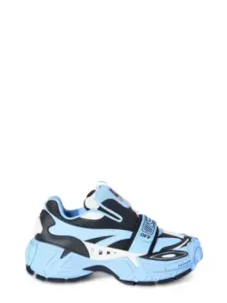 "Stylische Offwhite Herren Sneaker Azurblau aus Leder"