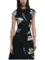 "Desigual Kleider im Sale | Desigual Damenkleid - Ärmelloses Herbst/Winter Blumenkleid in Schwarz, Rundhalsausschnitt - Artikelcode: 25WWVK12 online kaufen"|Planet-Deluxe