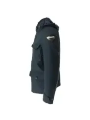 Graue Blauer Jacke mit Reißverschluss