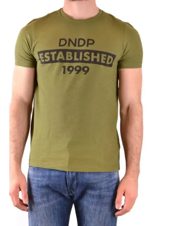 "Dondup T-Shirts im Sale | Dondup Herren T-Shirt Grün Print Kurzarm Frühjahr/Sommer online kaufen"|Planet-Deluxe