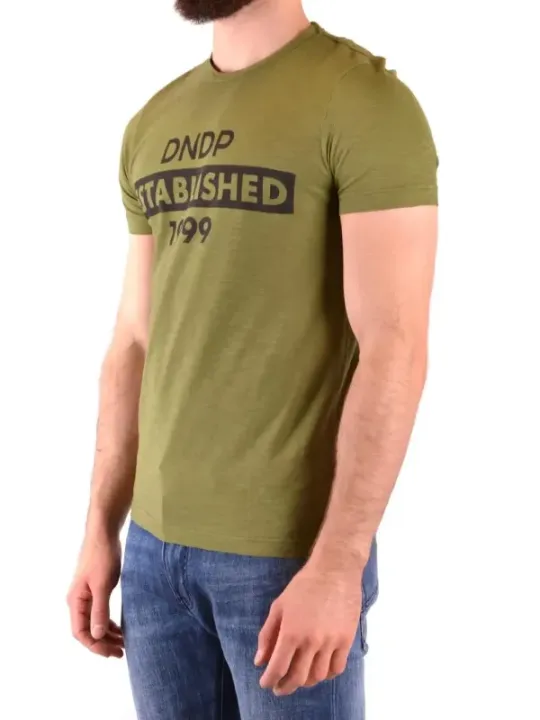 "Dondup T-Shirts im Sale | Dondup Herren T-Shirt Grün Print Kurzarm Frühjahr/Sommer online kaufen"|Planet-Deluxe