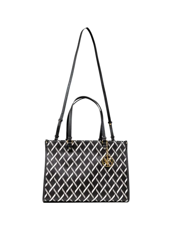"Armani Exchange Einzelstücke & Seltenheiten im Sale | Armani Exchange Damen Handtasche Schwarz - Herbst/Winter Kollektion - Stilvolle Druckmuster Schultertasche mit Reißverschluss u online kaufen"|Planet-Deluxe