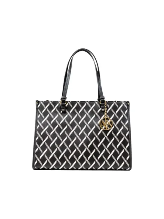 "Armani Exchange Einzelstücke & Seltenheiten im Sale | Armani Exchange Damen Handtasche Schwarz - Herbst/Winter Kollektion - Stilvolle Druckmuster Schultertasche mit Reißverschluss u online kaufen"|Planet-Deluxe