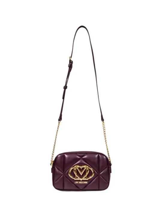 "Love Moschino Einzelstücke & Seltenheiten im Sale | Love Moschino Bordeaux Umhängetasche für Damen - Herbst/Winter Kollektion mit Reißverschluss und Vordertaschen online kaufen"|Planet-Deluxe