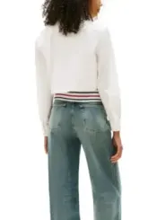 "Tommy Hilfiger Jeans Hemden im Sale | Tommy Hilfiger Jeans Damen Herbst/Winter Hemd in Weiß - Langarm, Bio-Baumwolle - Artikelcode: DW0DW21400 online kaufen"|Planet-Deluxe
