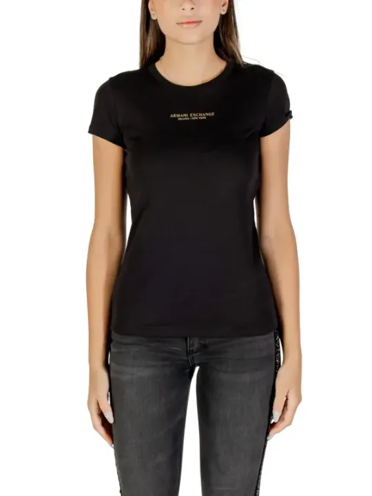 "Armani Exchange T-Shirts im Sale | Armani Exchange Damen T-Shirt Schwarz Herbst/Winter online kaufen"|Planet-Deluxe