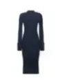 "Dondup Kleider im Sale | Dondup Damenkleid für Herbst/Winter – Blau, Langärmlig, Hoher Ausschnitt (Artikelcode: V_32156) online kaufen"|Planet-Deluxe