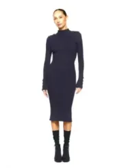 "Dondup Kleider im Sale | Dondup Damenkleid für Herbst/Winter – Blau, Langärmlig, Hoher Ausschnitt (Artikelcode: V_32156) online kaufen"|Planet-Deluxe