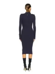 "Dondup Kleider im Sale | Dondup Damenkleid für Herbst/Winter – Blau, Langärmlig, Hoher Ausschnitt (Artikelcode: V_32156) online kaufen"|Planet-Deluxe