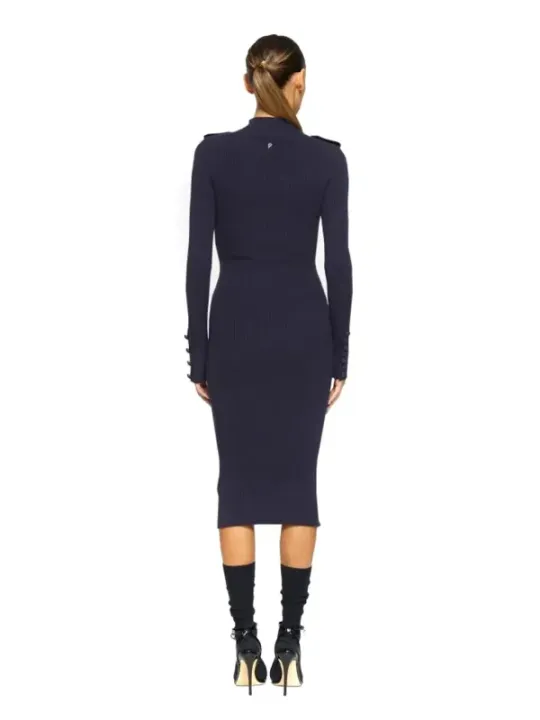 "Dondup Kleider im Sale | Dondup Damenkleid für Herbst/Winter – Blau, Langärmlig, Hoher Ausschnitt (Artikelcode: V_32156) online kaufen"|Planet-Deluxe