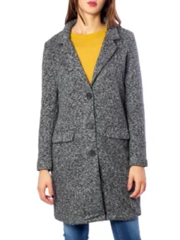 Grauer Tweedmantel, doppelreihig, Jacqueline De Yong