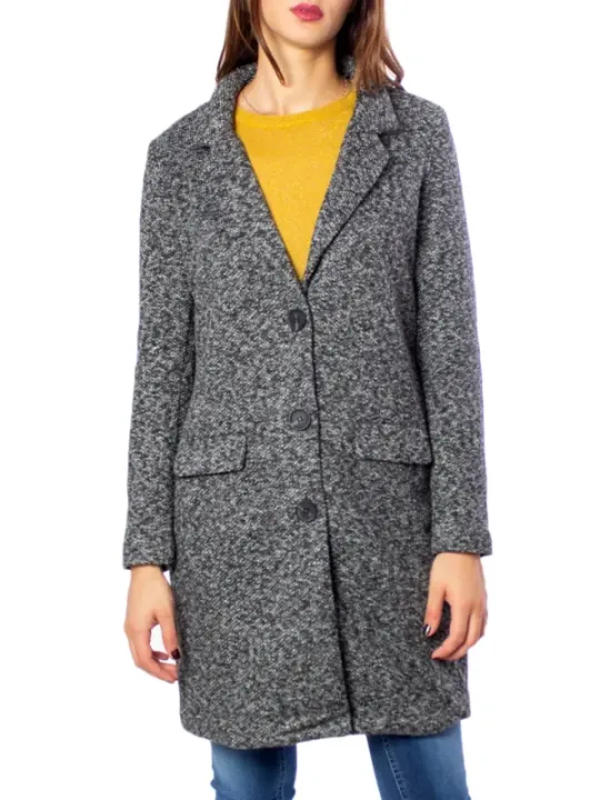 Grauer Tweedmantel, doppelreihig, Jacqueline De Yong
