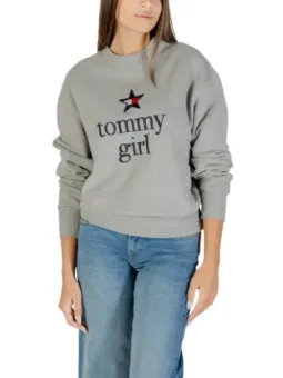 Tommy Hilfiger Damen Fleece Pullover Grau – Bio-Baumwolle