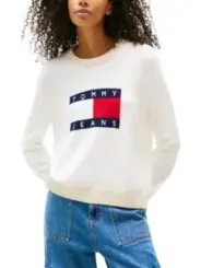 "Tommy Hilfiger Jeans Pullover im Sale | Tommy Hilfiger Jeans - Tommy Hilfiger Jeans Maglia Donna online kaufen"|Planet-Deluxe