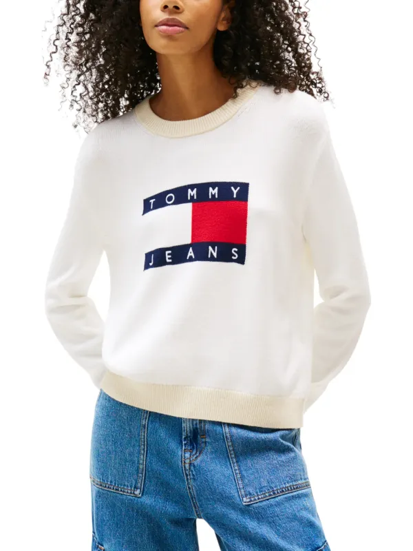 "Tommy Hilfiger Jeans Pullover im Sale | Tommy Hilfiger Jeans - Tommy Hilfiger Jeans Maglia Donna online kaufen"|Planet-Deluxe