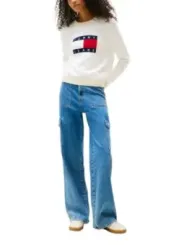 "Tommy Hilfiger Jeans Pullover im Sale | Tommy Hilfiger Jeans - Tommy Hilfiger Jeans Maglia Donna online kaufen"|Planet-Deluxe