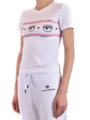 "Chiara Ferragni T-Shirts im Sale | Chiara Ferragni Damen T-Shirt Frühling Sommer Weiß Druck online kaufen"|Planet-Deluxe