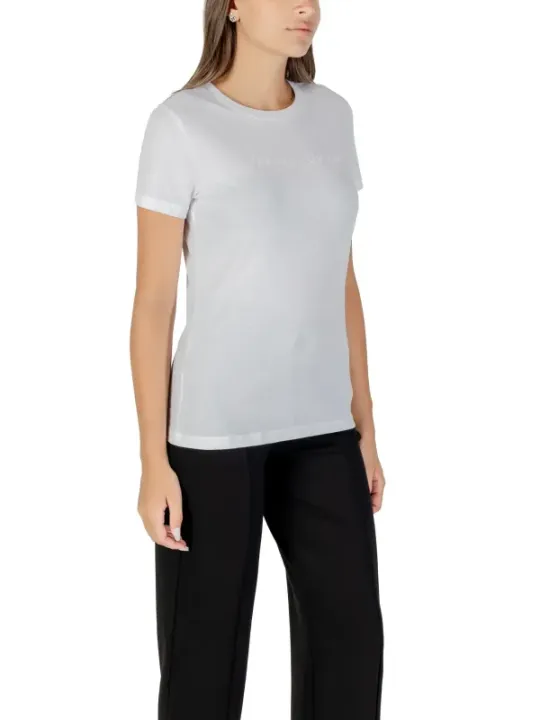 "Armani Exchange T-Shirts im Sale | Armani Exchange Damen Herbst T-Shirt Weiß Druck Kurzarm online kaufen"|Planet-Deluxe