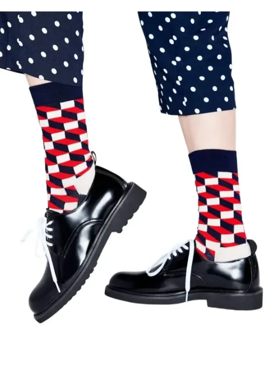 Rot-weiß gestreifte Polka-Dot-Socken