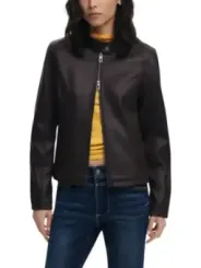 "Desigual Blazer im Sale | Desigual Damen Kostümjacke - Herbst/Winter, Braun, Mit Reißverschluss, Langarm, Vordertaschen | Artikelcode: 25WWEW43 online kaufen"|Planet-Deluxe