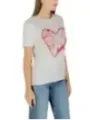 "Desigual T-Shirts im Sale | Desigual Damen T-Shirt Herbst/Winter Weißer Druck Kurzarm online kaufen"|Planet-Deluxe