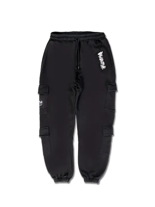 Schwarze Cargo-Sweatpants mit Logo Schwarze Cargo-Sweatpants mit Logo