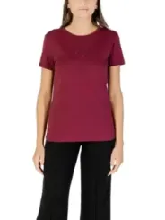 "Armani Exchange T-Shirts im Sale | Armani Exchange Damen TShirt Herbst Bordeaux Strass online kaufen"|Planet-Deluxe
