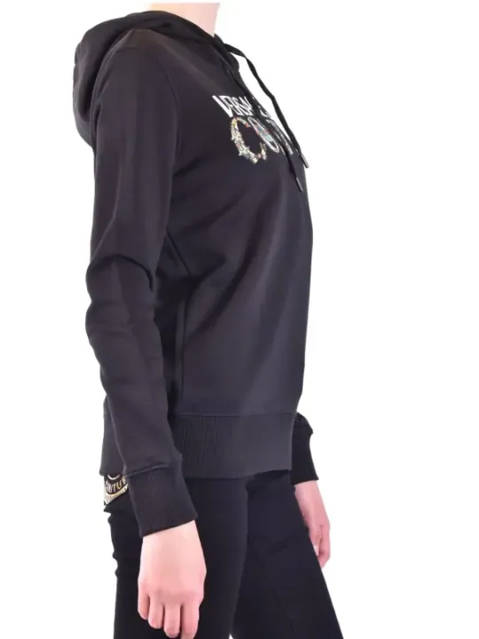 "Versace Jeans Couture Sweatshirts im Sale | Versace Jeans Couture Damen Kapuzenfleece in Schwarz mit Druckmuster - Herbst/Winter Kollektion, 100% Baumwolle, Artikelcode: V_ online kaufen"|Planet-Deluxe
