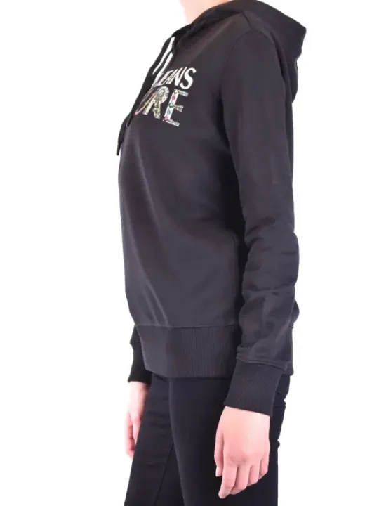 "Versace Jeans Couture Sweatshirts im Sale | Versace Jeans Couture Damen Kapuzenfleece in Schwarz mit Druckmuster - Herbst/Winter Kollektion, 100% Baumwolle, Artikelcode: V_ online kaufen"|Planet-Deluxe