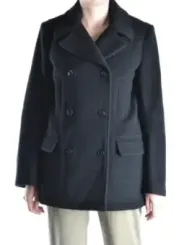 "Alexander Wang Mäntel im Sale | Alexander Wang Damen Wollmantel Schwarz - Eleganter Herbst/Winter Mantel mit Knopfverschluss und Vordertaschen online kaufen"|Planet-Deluxe