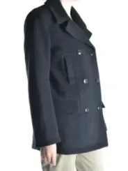 "Alexander Wang Mäntel im Sale | Alexander Wang Damen Wollmantel Schwarz - Eleganter Herbst/Winter Mantel mit Knopfverschluss und Vordertaschen online kaufen"|Planet-Deluxe