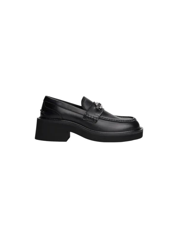 "Tommy Hilfiger Jeans Mokassins im Sale | Tommy Hilfiger Damen Mokassins - Elegante Schwarze Leder-Mokassins für Herbst/Winter mit Gummisohle, Artikelcode: EN0EN02789 online kaufen"|Planet-Deluxe
