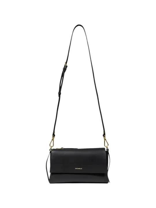 "Coccinelle Einzelstücke & Seltenheiten im Sale | Coccinelle Damen Handtasche - Herbst/Winter Kollektion - Schwarze Leder Tasche mit Druckknopfverschluss und Schulterriemen - 16x online kaufen"|Planet-Deluxe